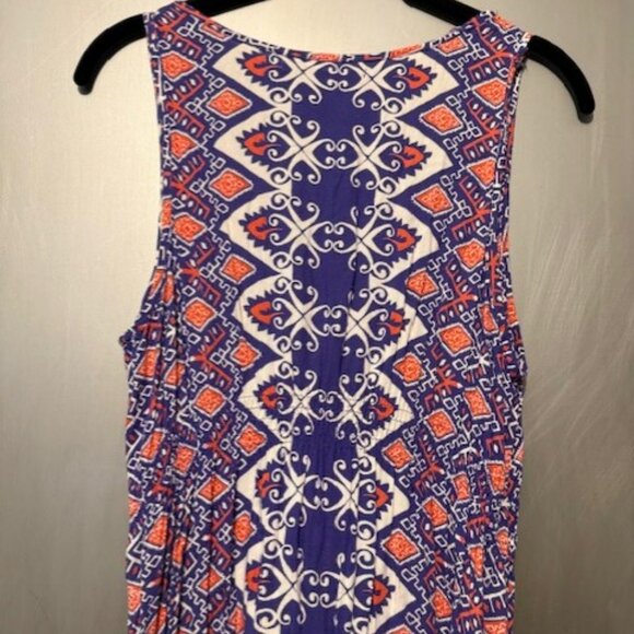 Vintage forever 21 Boho V-neck  Geographic Tribal print Maxi Dress - Picture 15 of 16